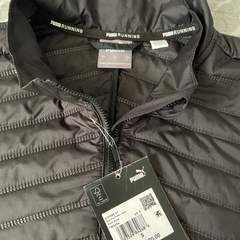 new never used puma color black in material polyester size small man.